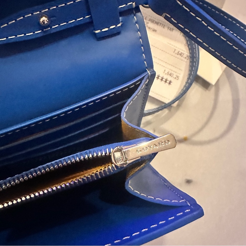 Goyard Blue Crossbody Wallet on Strap - Picture 7 of 16